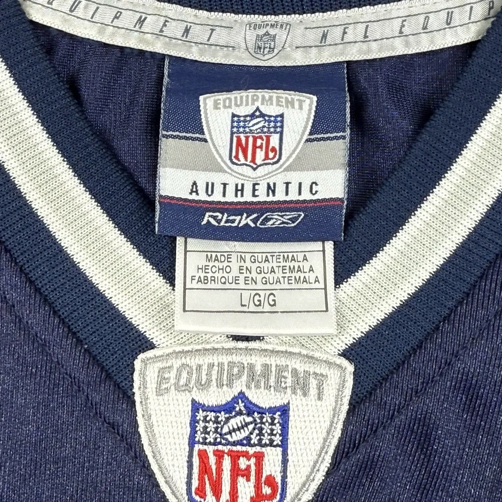 VTG Tony Romo Dallas Cowboys Reebok Authentic NFL Equipment Jersey Size L Blue‎